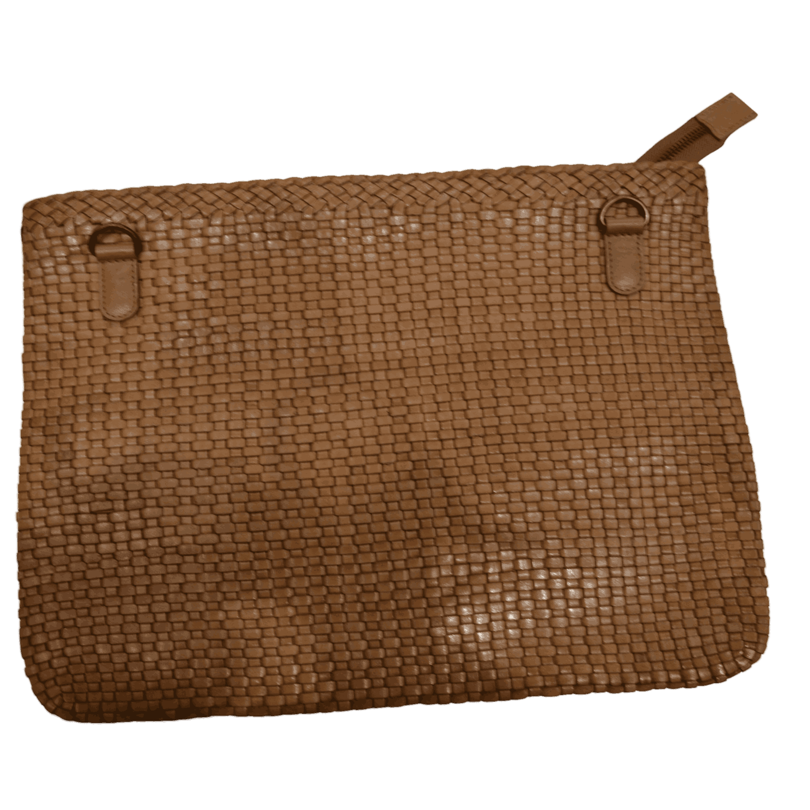 Natural Tan Woven Leather Clutch