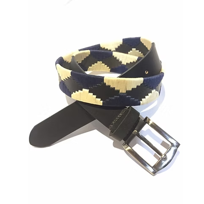 "Navy Nautical" Hand-Stitched Polo Belt