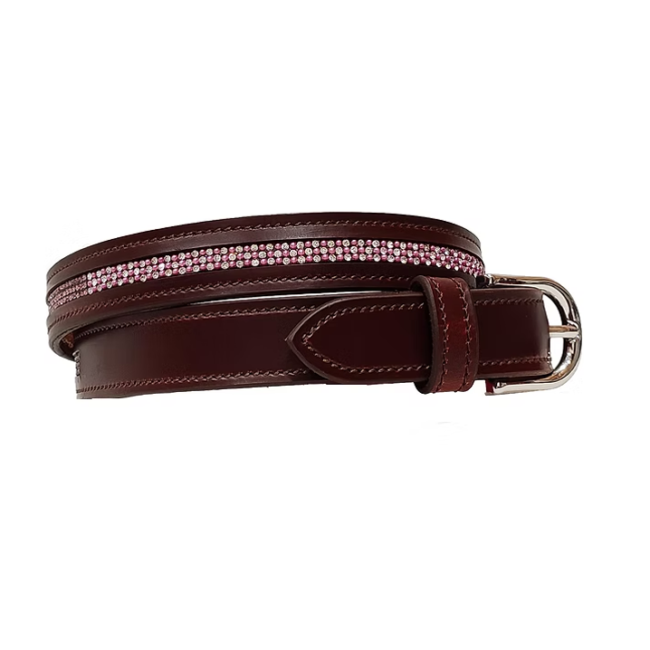 Burgundy "Rosé Twinkle" Performance Riding Belt