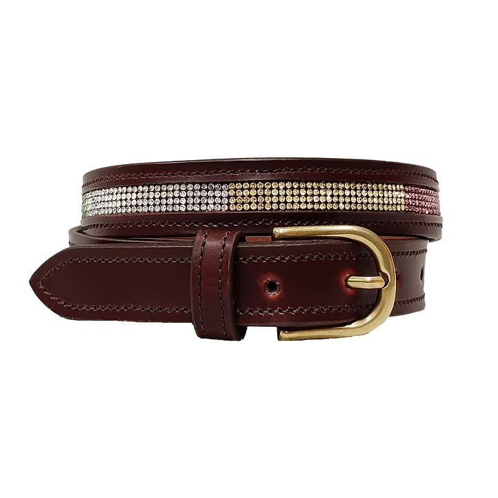 Mahogany "Golden Sunset" Crystal Mosaic Belt