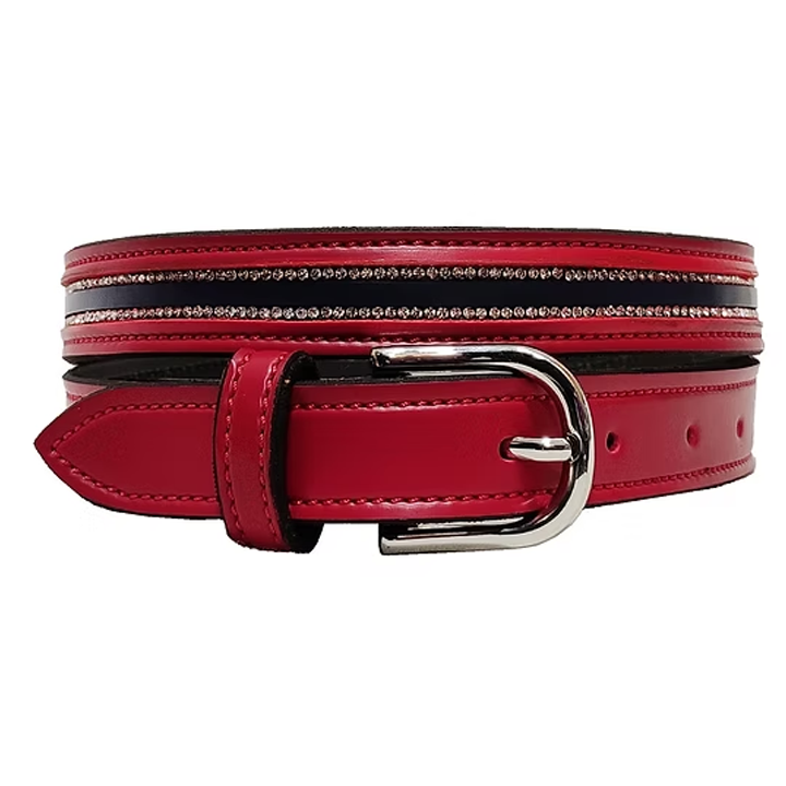 Ruby "Navy Ribbon" Crystal Dual-Row Belt