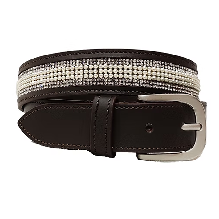 Espresso "Pearlescent Glamour" Riding Belt