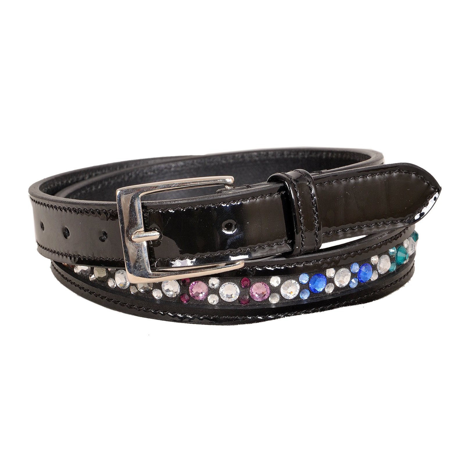 Obsidian Gloss "Kaleidoscope" Multi-Gem Patent Belt