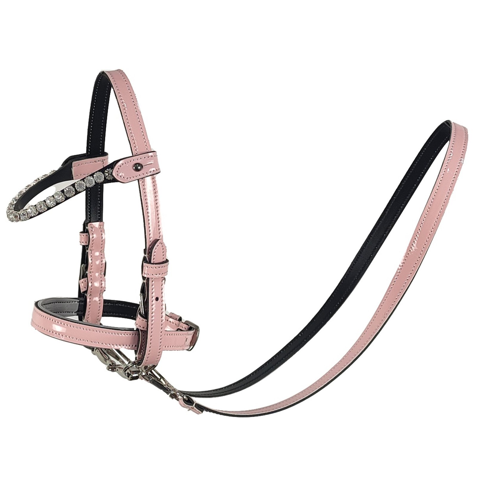 Blush Gloss Crystal Bridle & Rein Set
