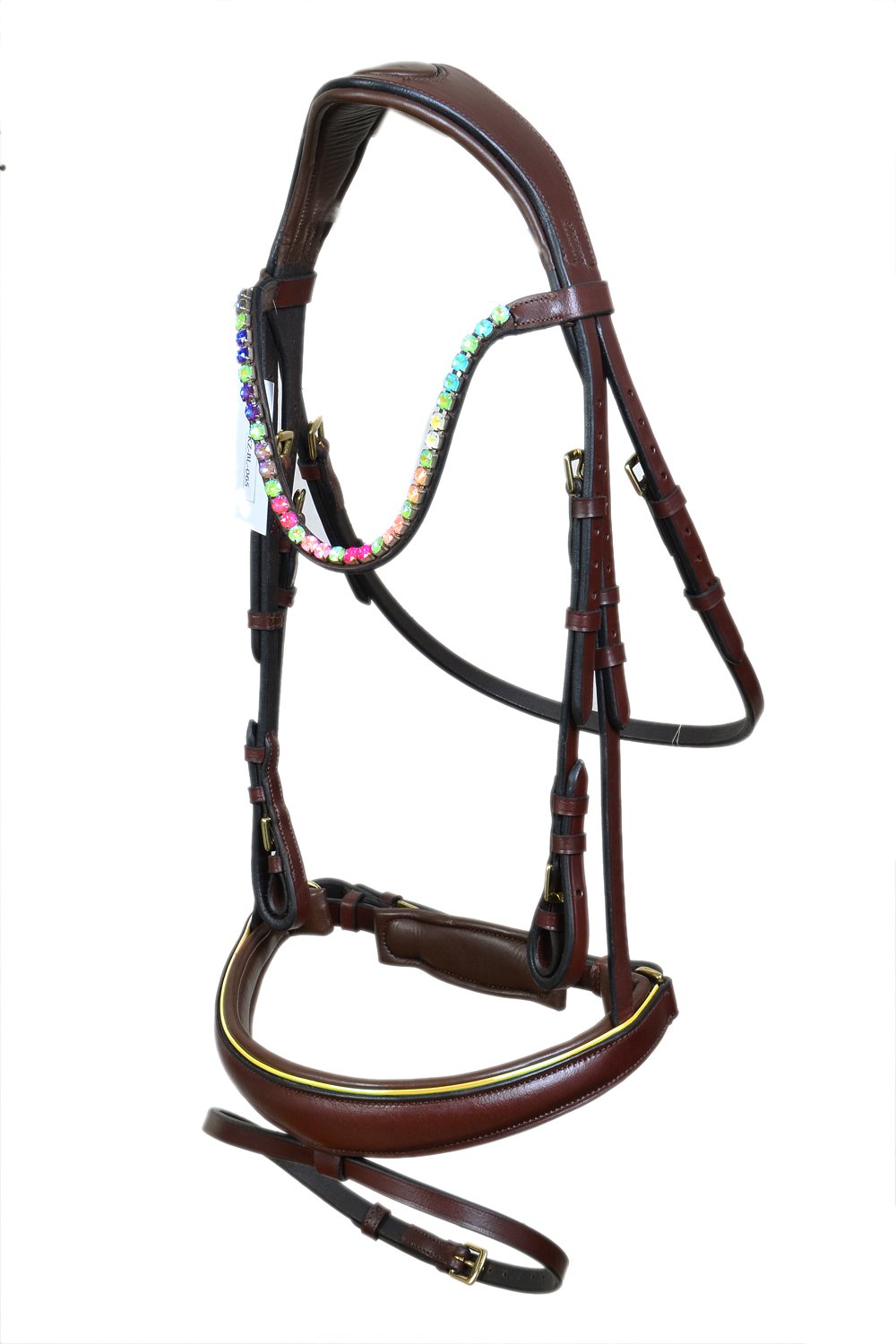 Regal Chestnut Anatomical Bridle with Crystal Browband