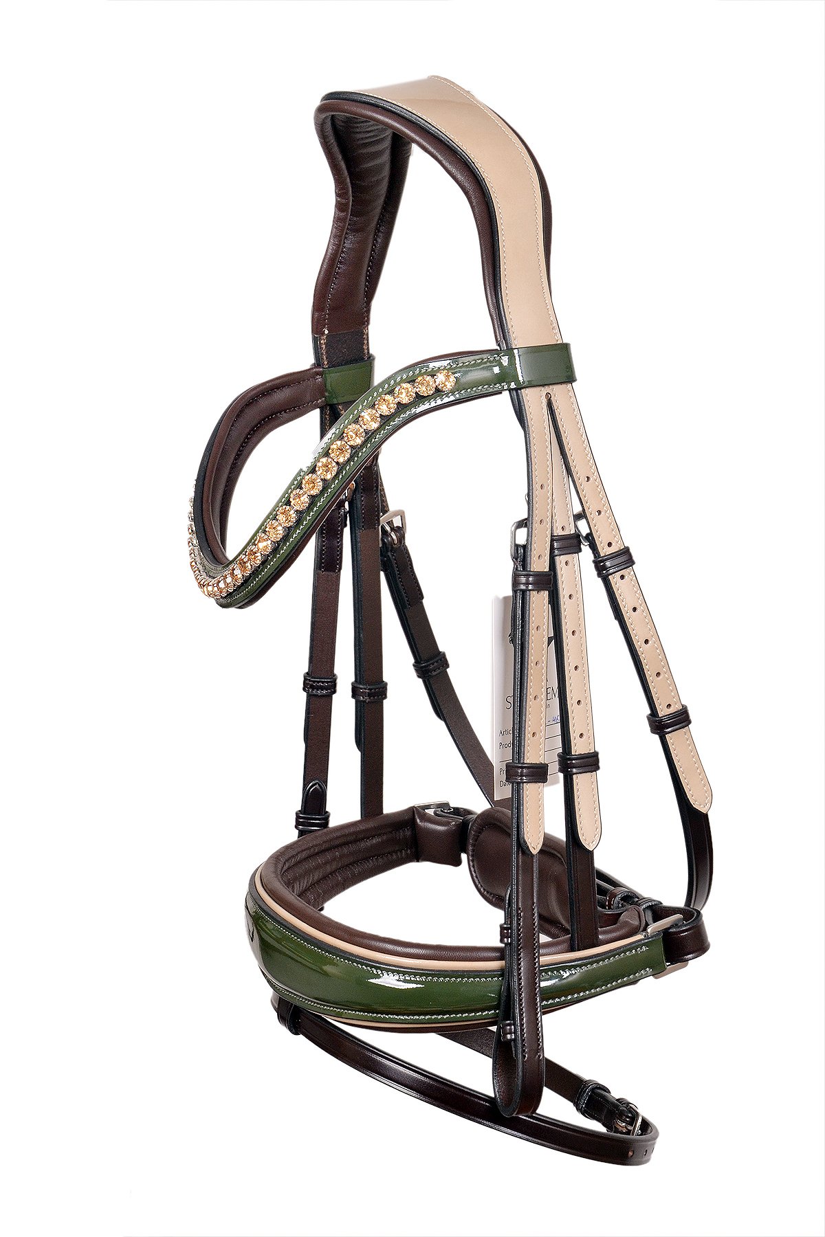 Exclusive Green Patent & Beige Anatomical Bridle