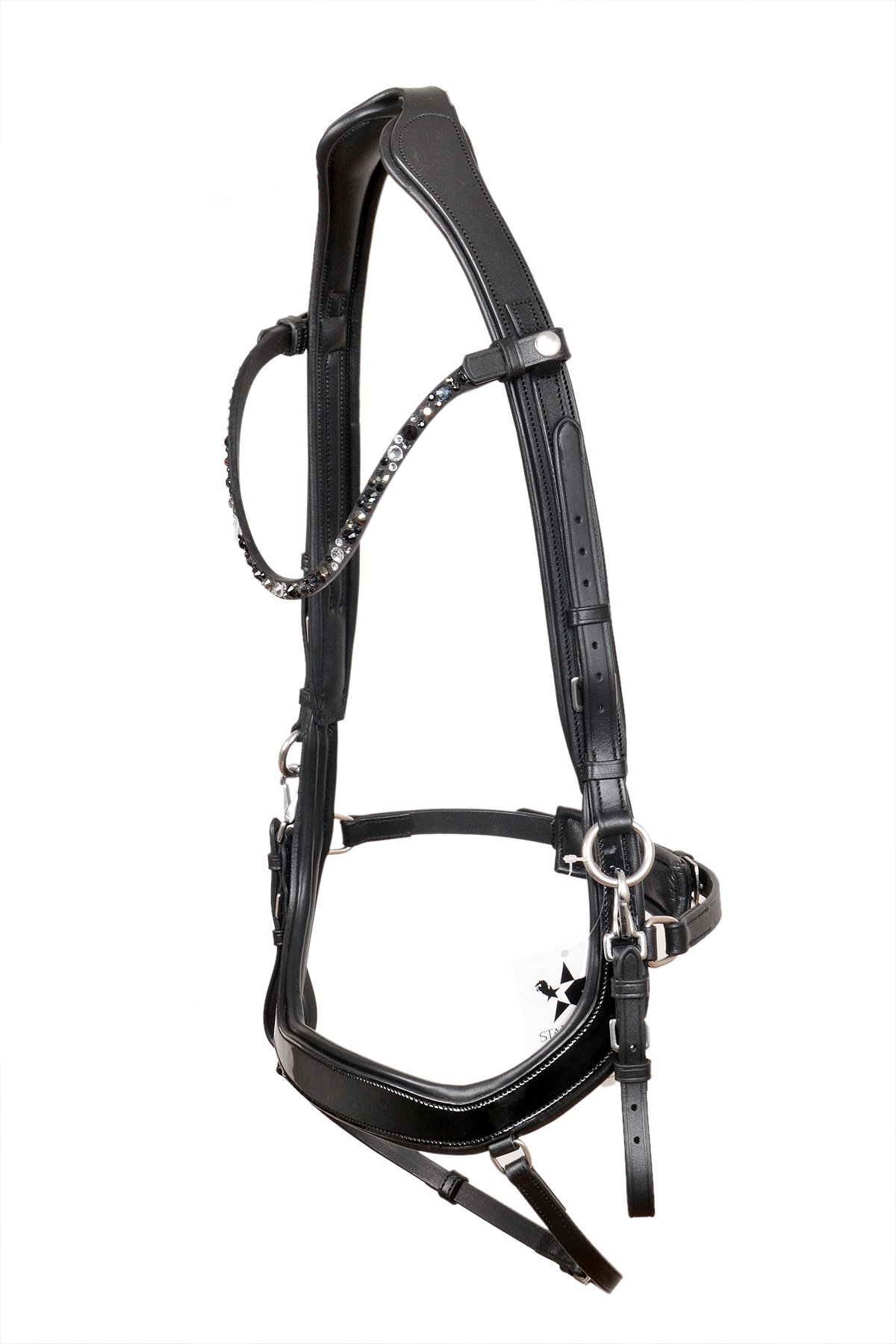 Exclusive Black Patent Crystal Bridle