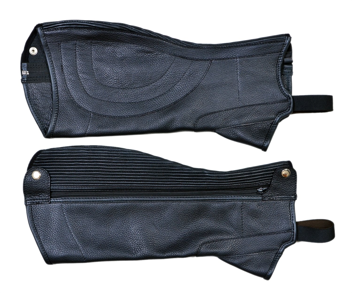 Black Leather Half Chaps Pair