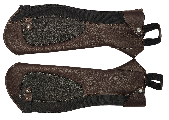 Brown Synthetic Leather Half Chaps