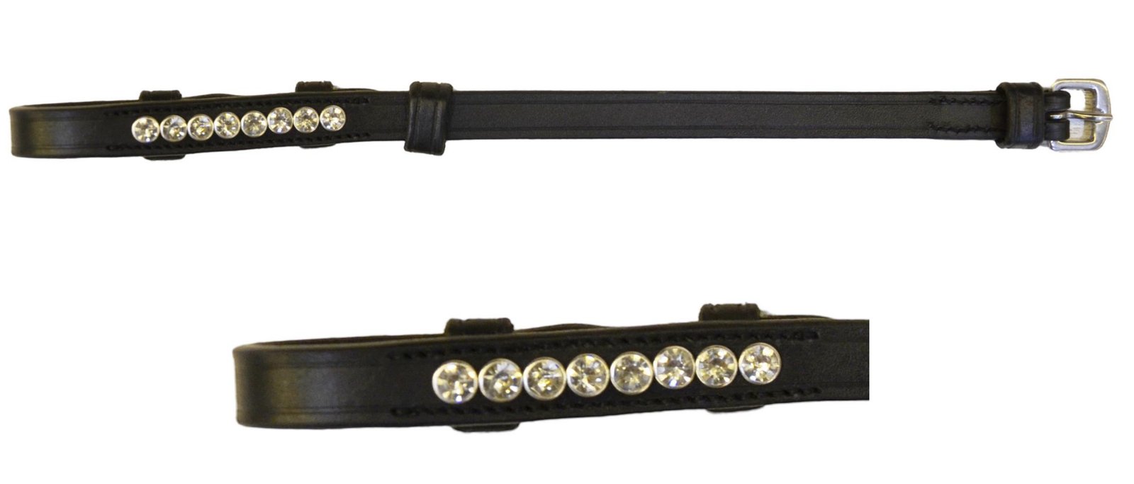 Crystal Studded Leather Cheekpieces