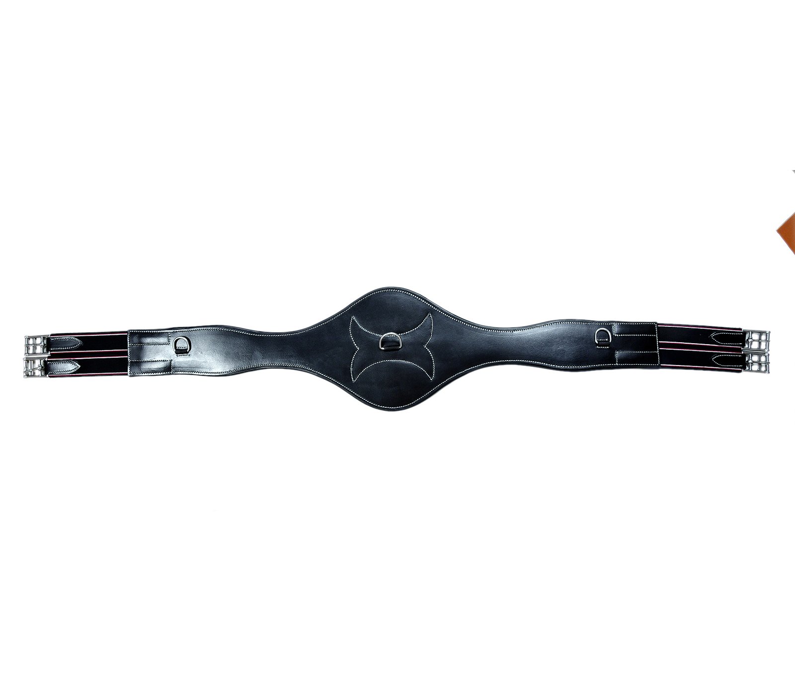 Ergonomic Black Leather Girth with X-Design Padding