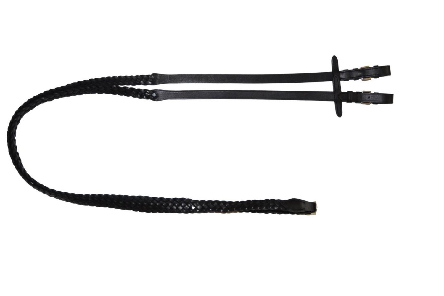 Black Braided Leather Reins