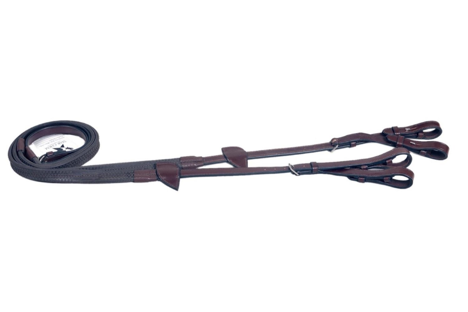 Brown Leather Reins with Rubber Grip
