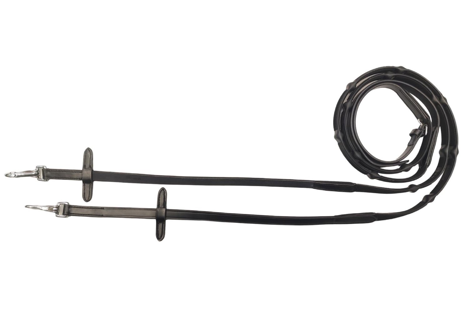 Leather Rubber Reins with Stoppers