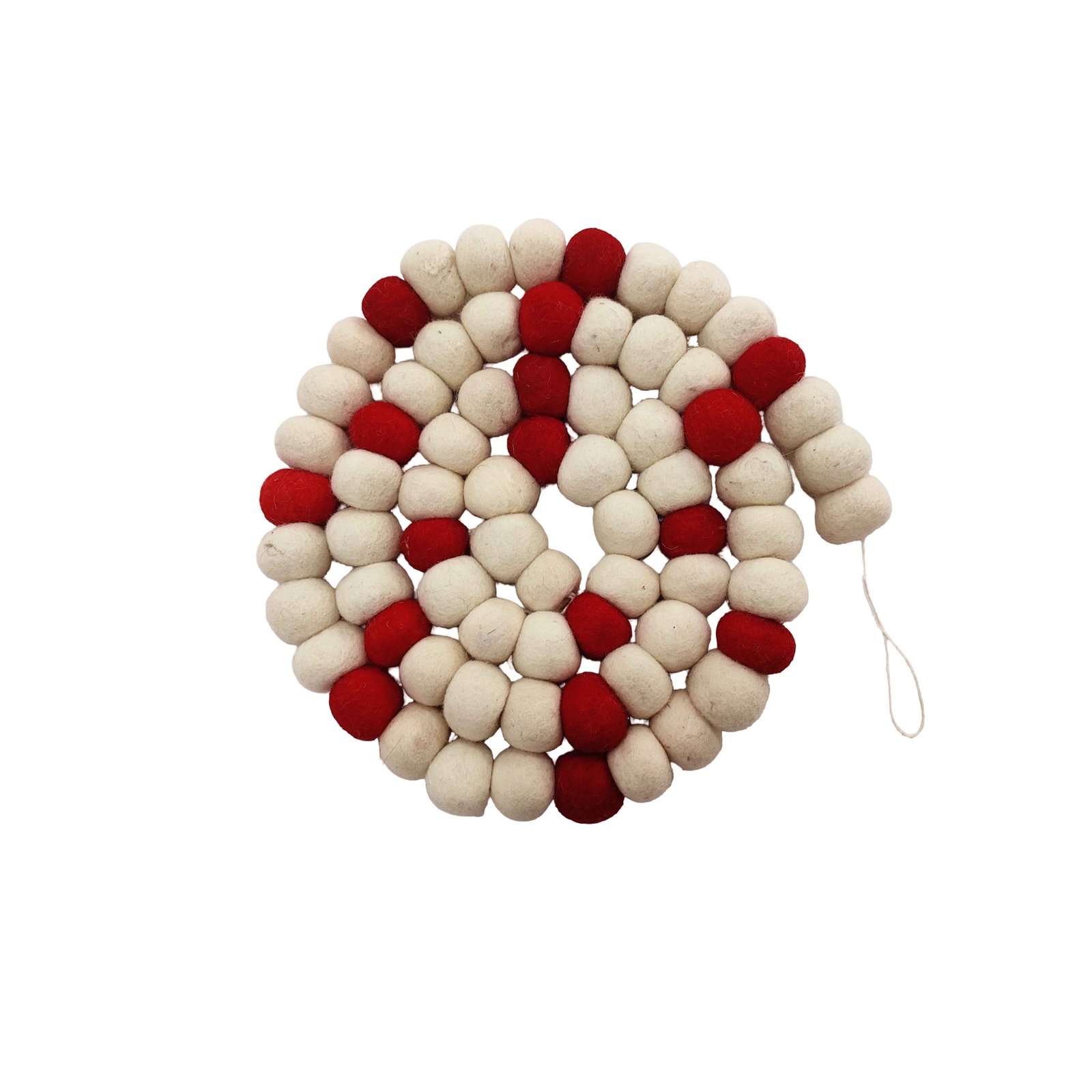 Festive Wool-Felt "Candy Coil" Cat Teaser