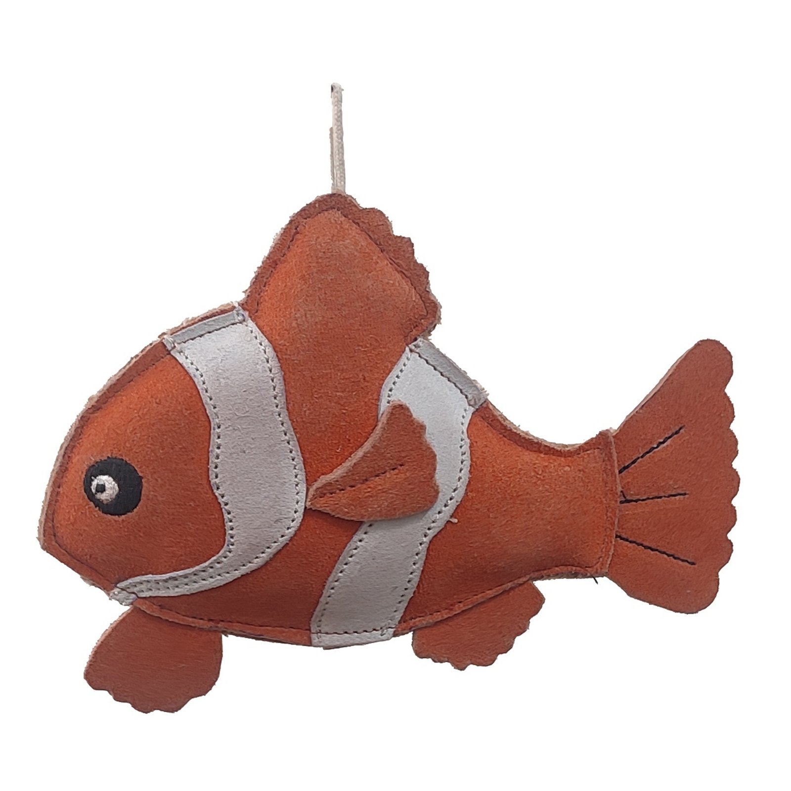 Artisanal Suede Clownfish Interactive Play Toy