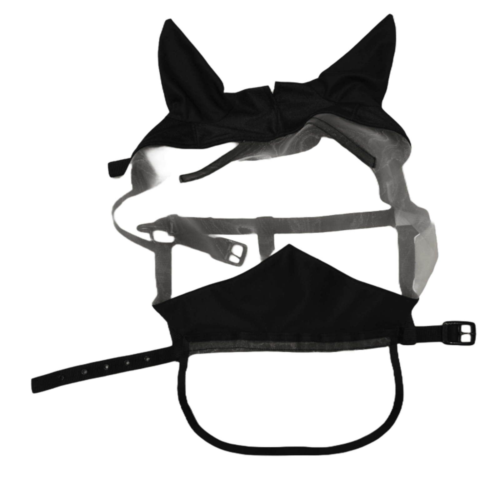 Classic Black Fly Mask with Ears and Nose Protection