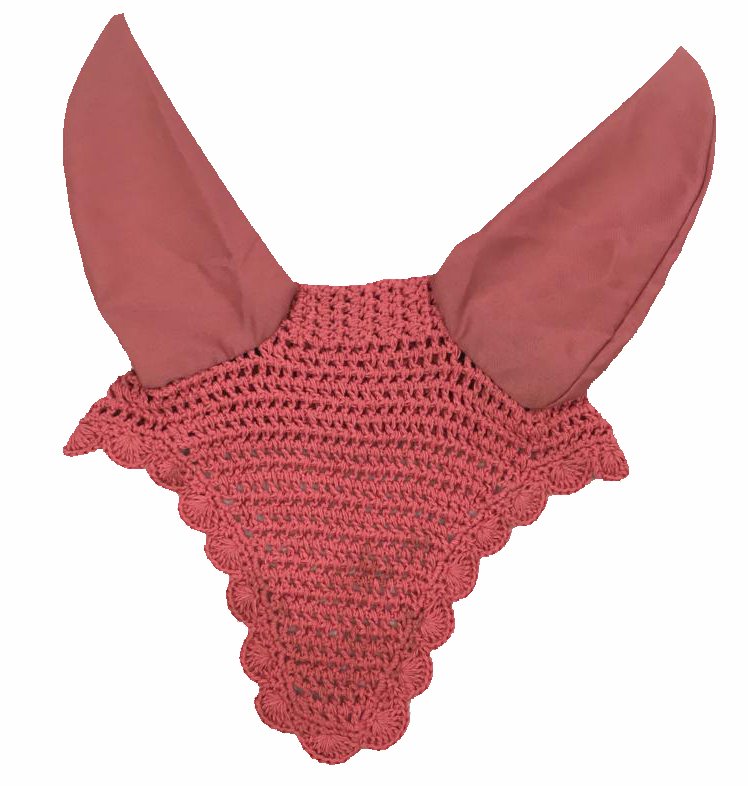 Rose Pink Crochet Fly Veil with Ears