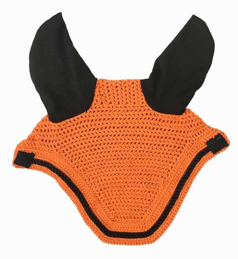 Bright Orange Fly Veil with Black Contrast Trim and Ears