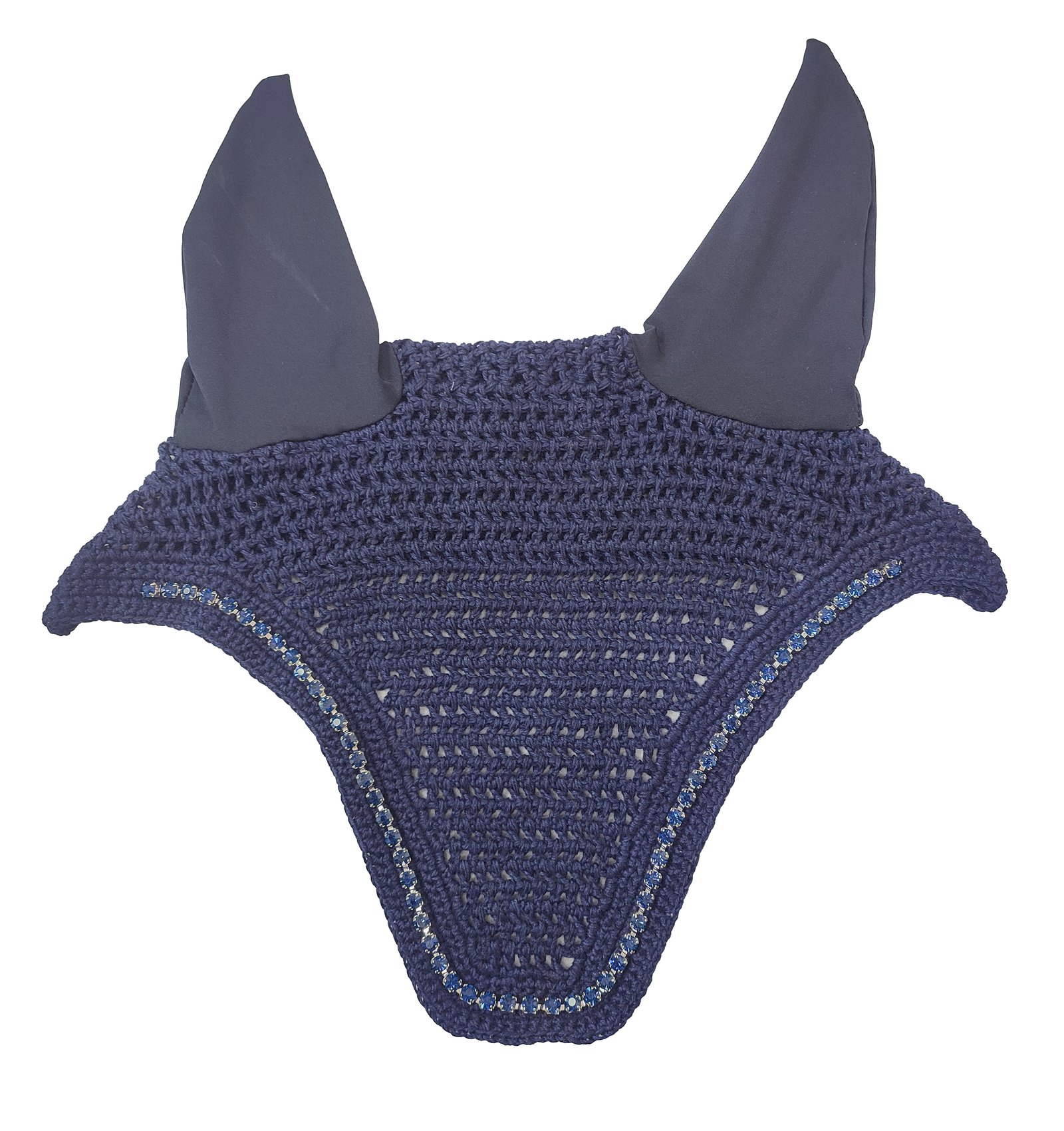 Sapphire Serenity Hand-Knit Equestrian Fly Veil