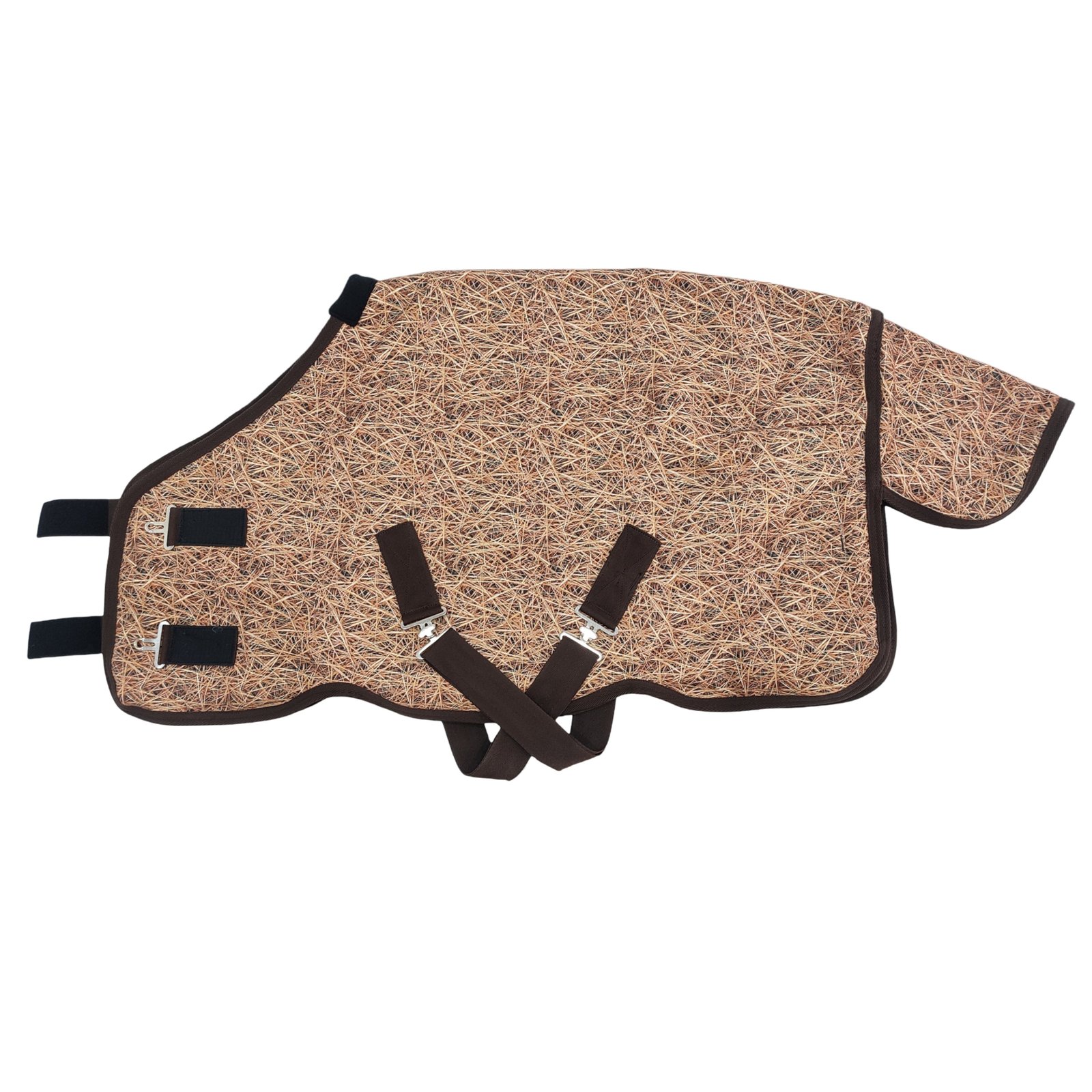 Earth-Tone Straw-Weave Technical Stable Rug