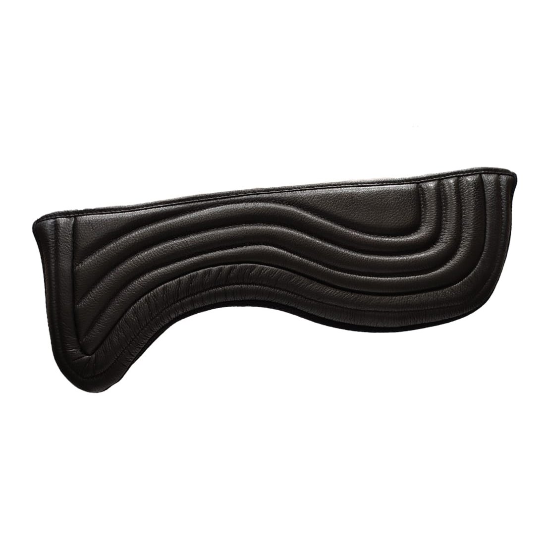 Classic Black Leather Wave-Quilted SaddlePad
