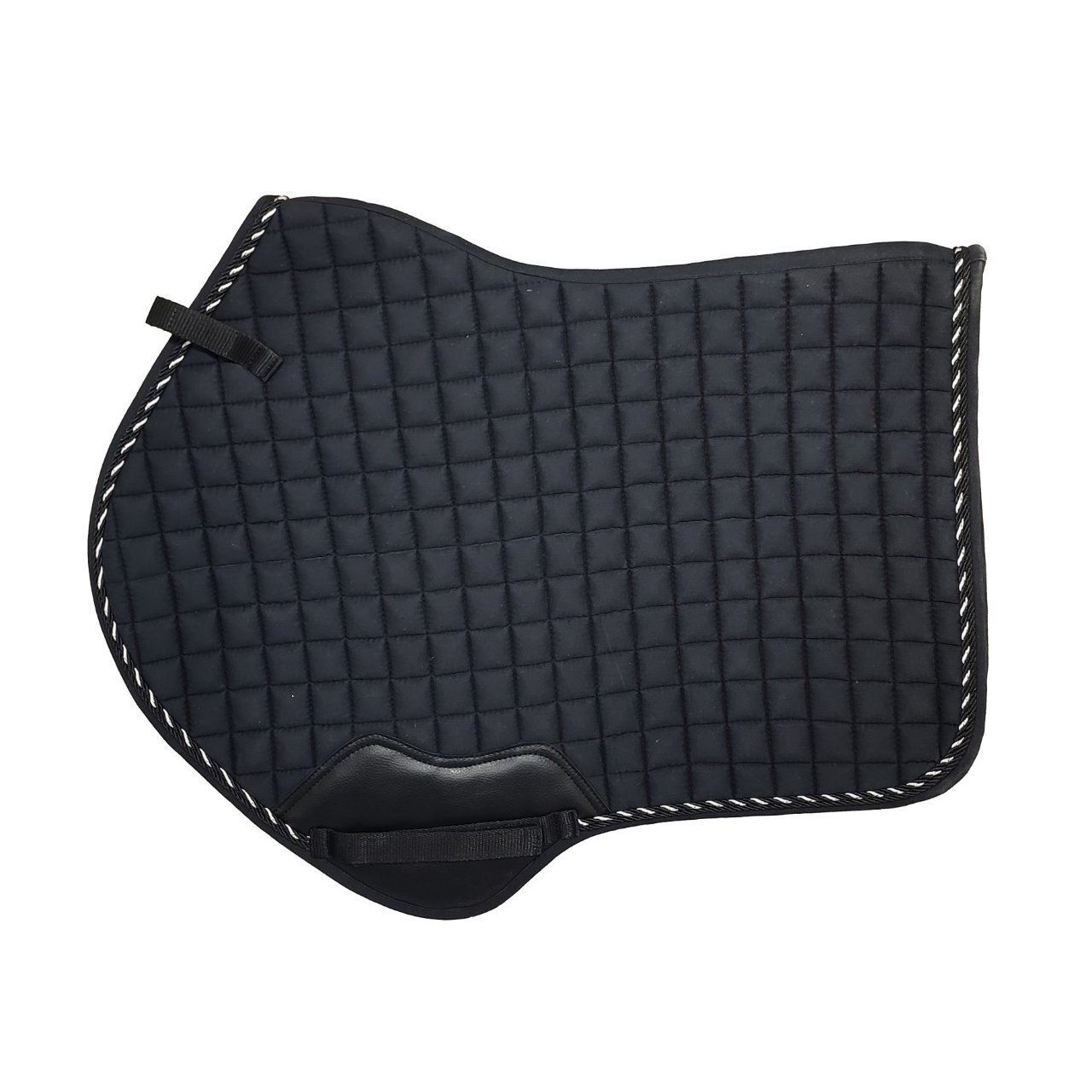 Classic Black Diamond Quilted All-Purpose Saddle Pad with Silver Rope Trim