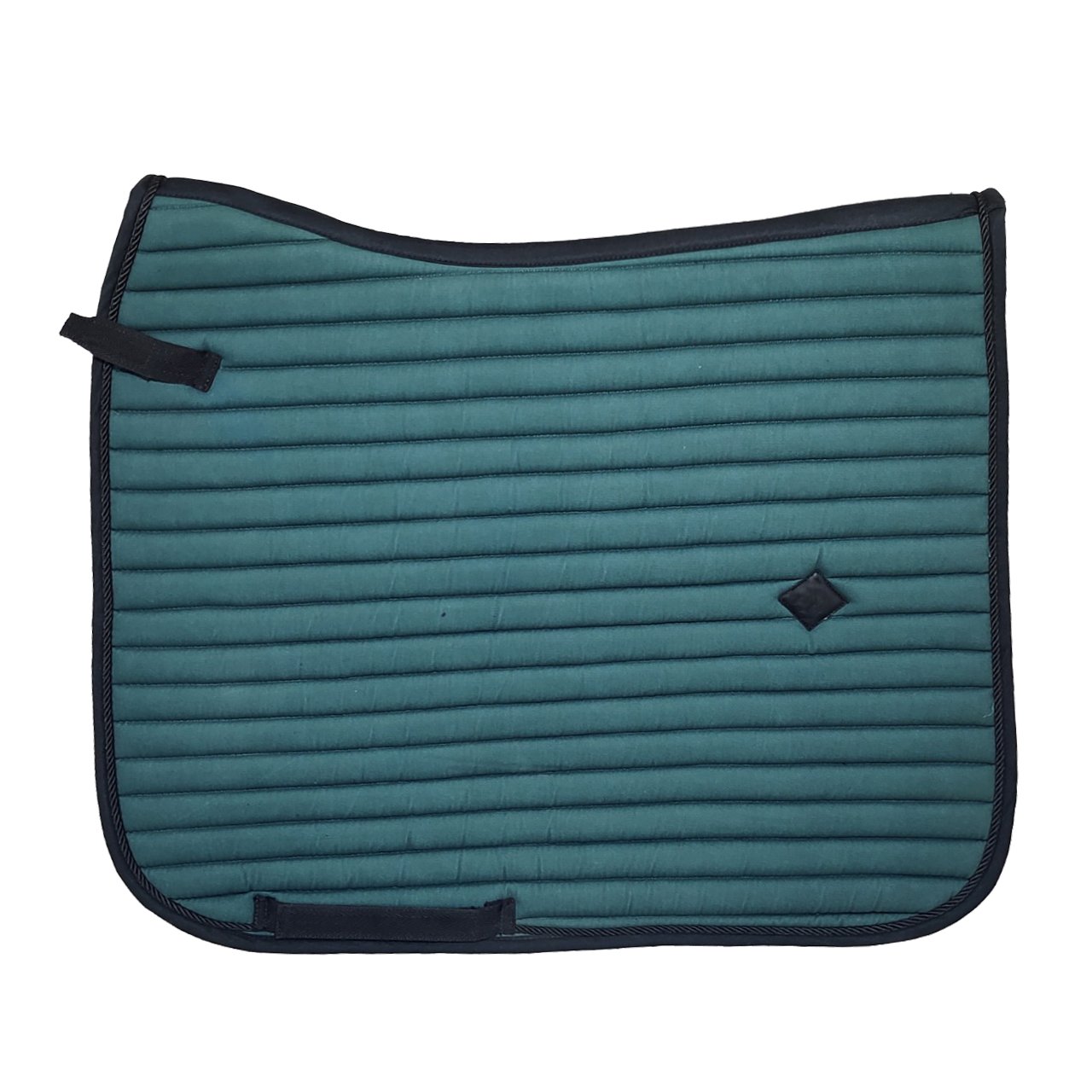 Teal Channel Quilted All-Purpose Saddle Pad with Navy Contrast Trim