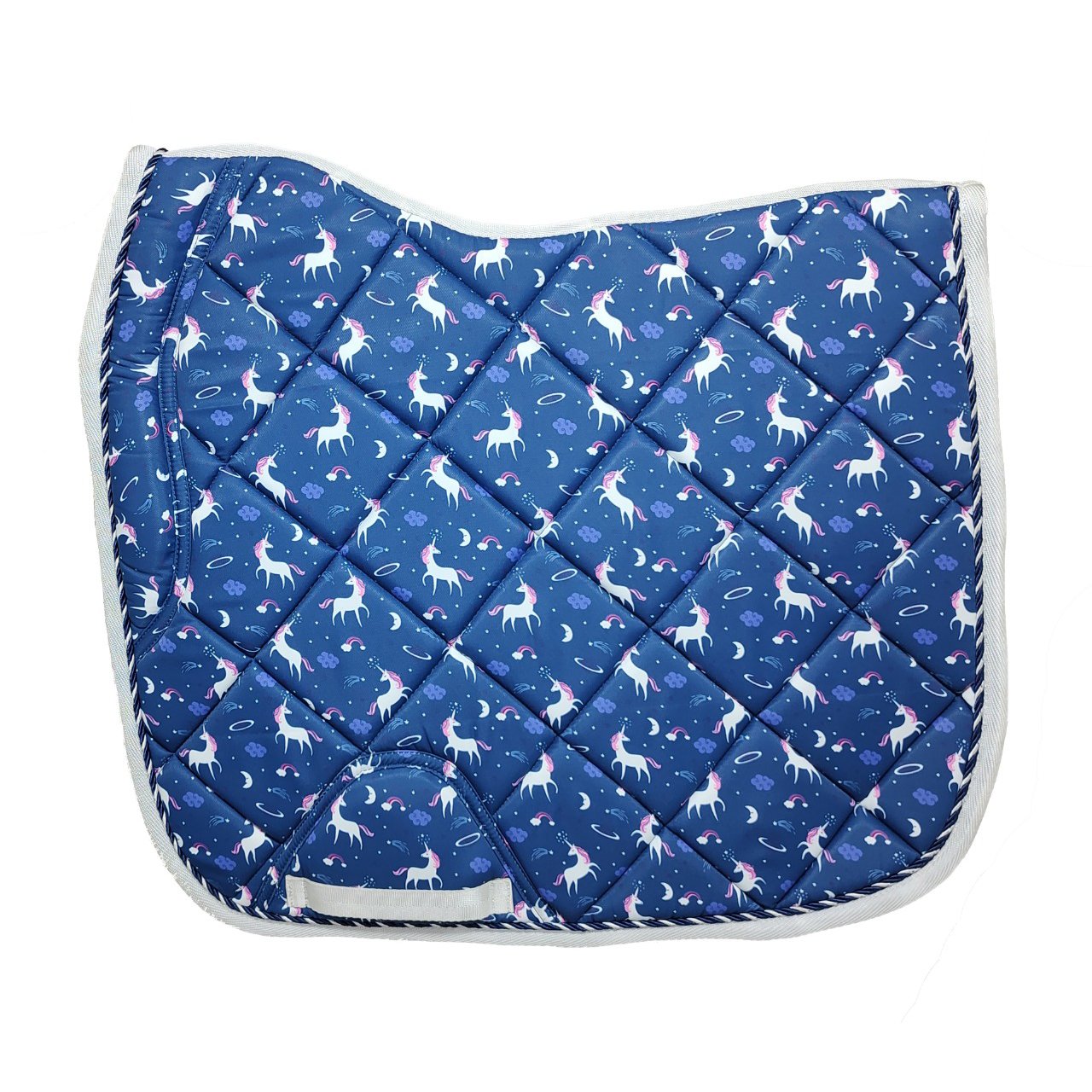 Midnight Blue Unicorn Fantasy Diamond Quilted All-Purpose Saddle Pad
