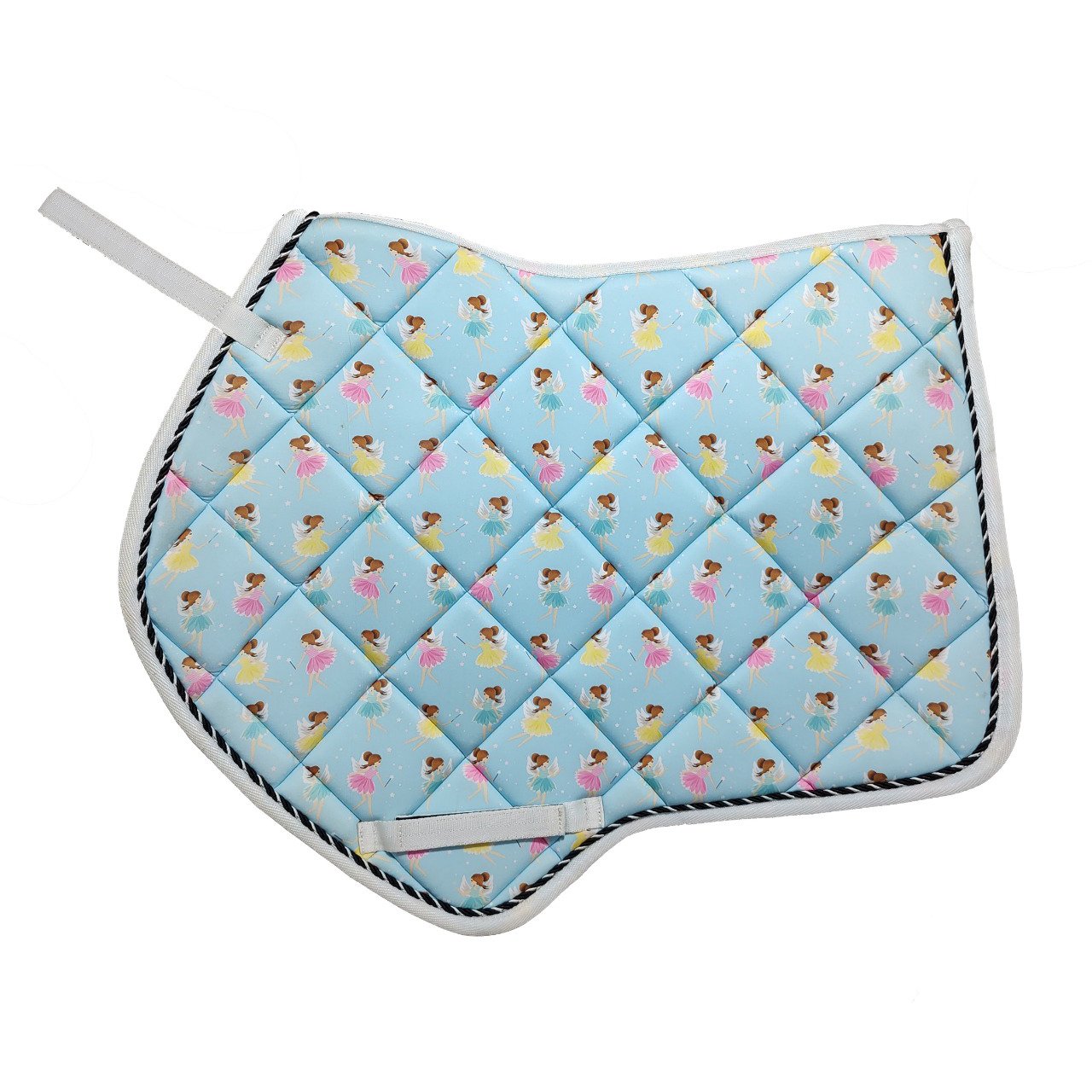 Sky Blue Ballerina Print Diamond Quilted All-Purpose SaddlePad