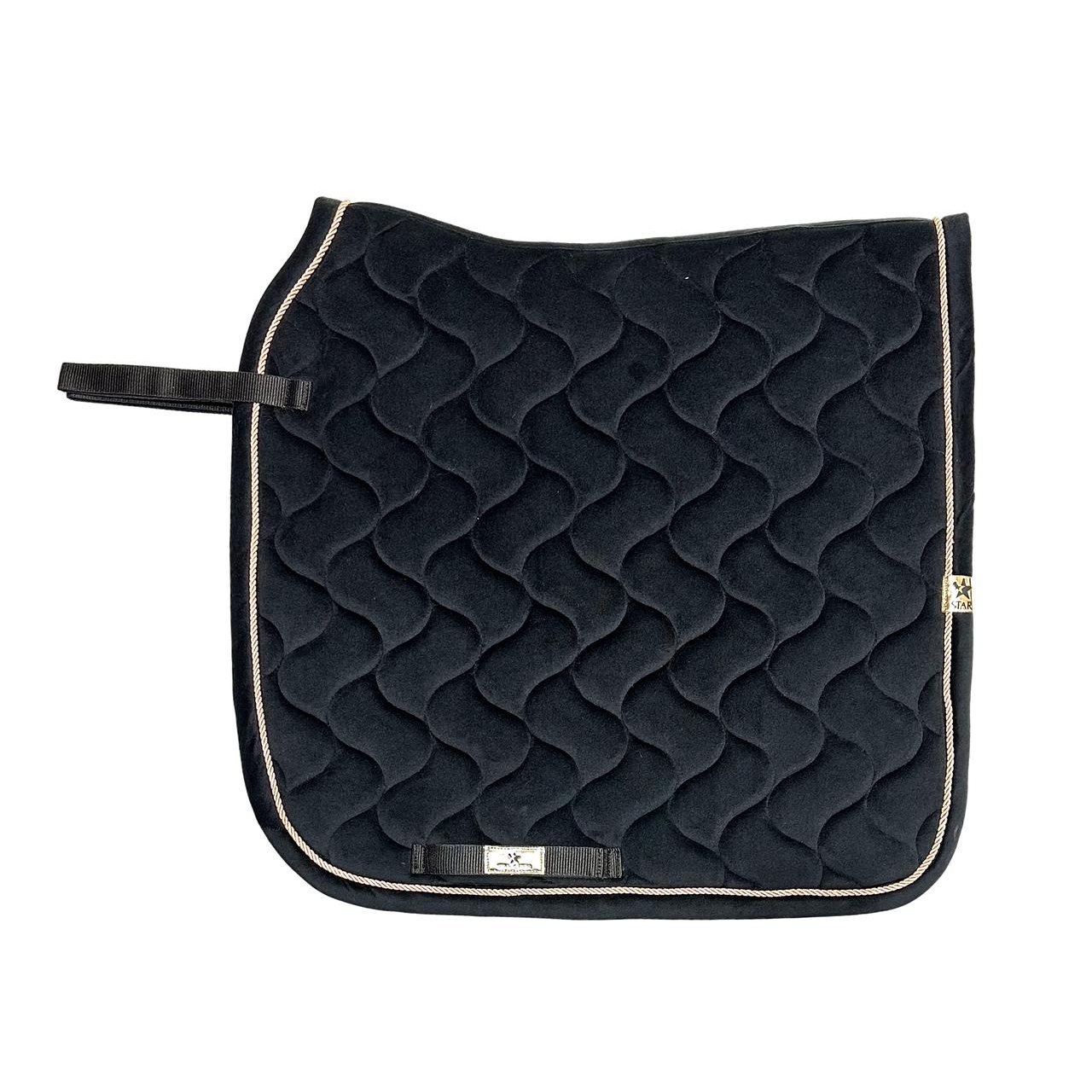 Scalloped Wave Quilted Saddle Pad with Gold Rope Trim