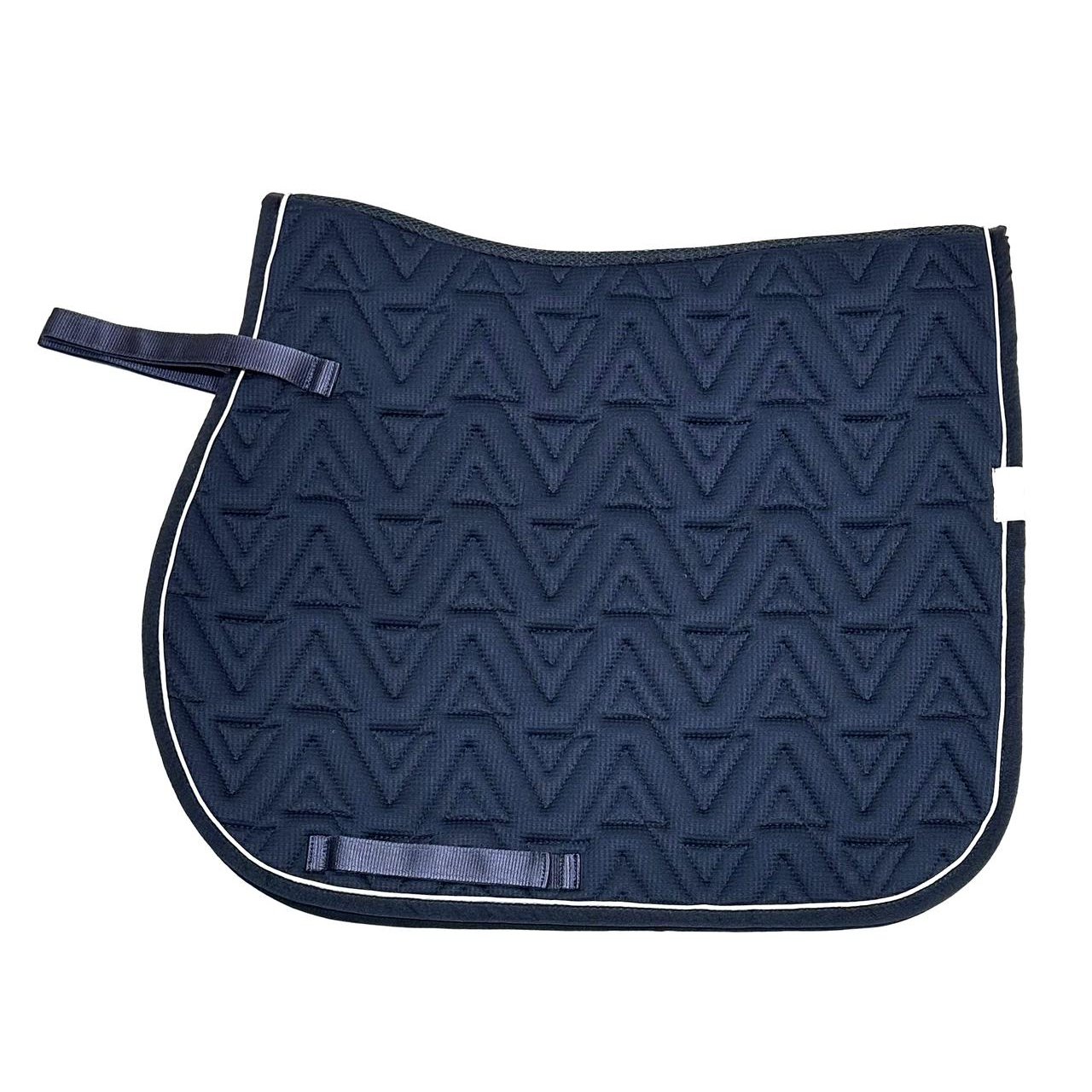 Navy Blue Quilted Saddle Pad with Raised Triangle Pattern