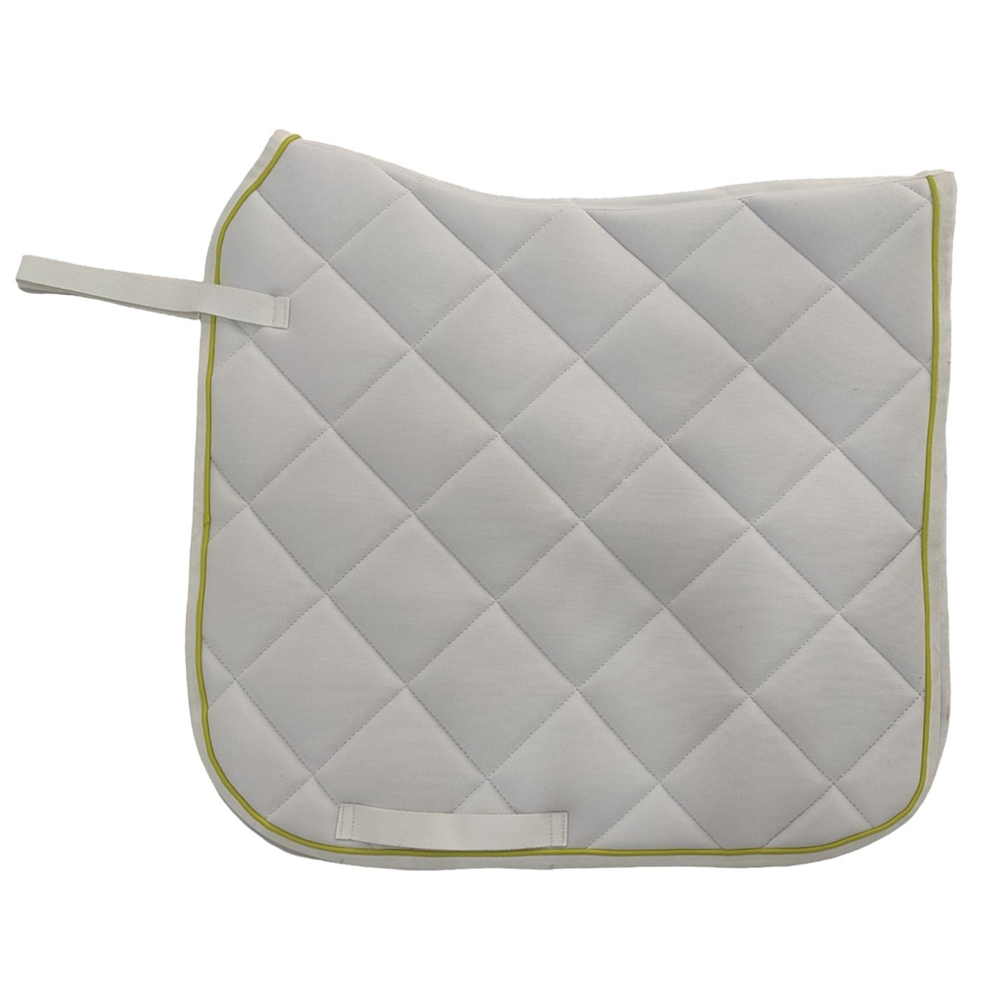 Arctic Mist Diamond-Quilt Saddle Pad with Lime Citron Piping
