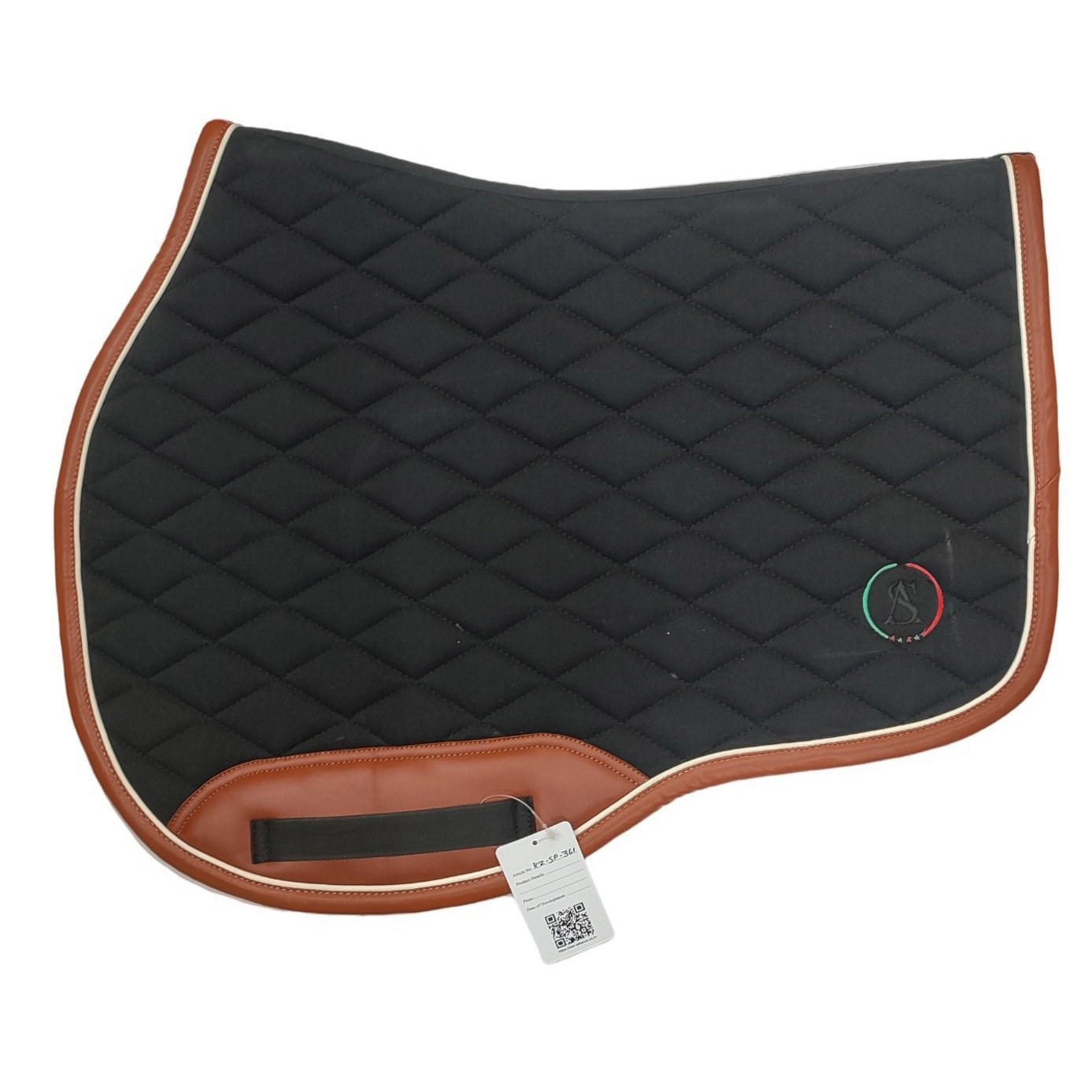 Heritage Onyx Performance Saddle Pad with Cognac Leather Trim