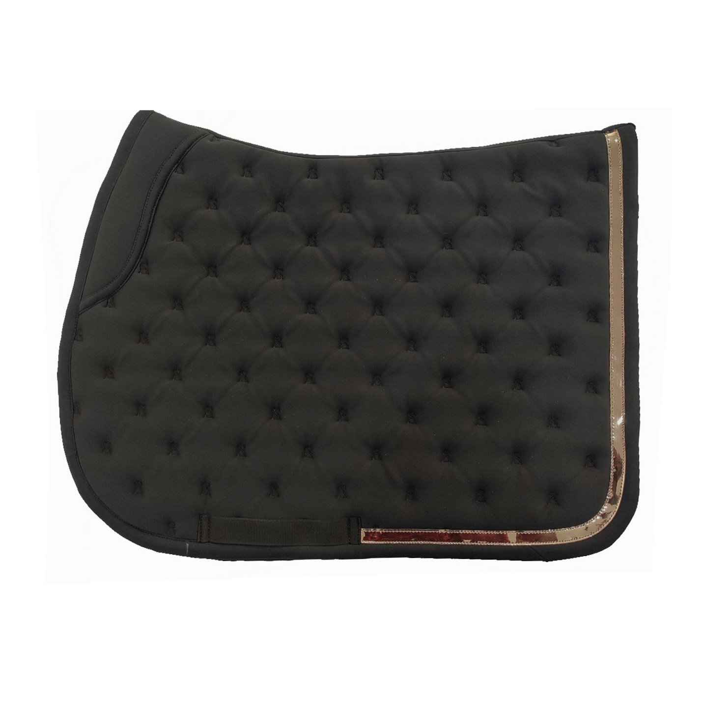 Midnight Velvet Tufted Performance Saddle Pad with Rose Gold Trim