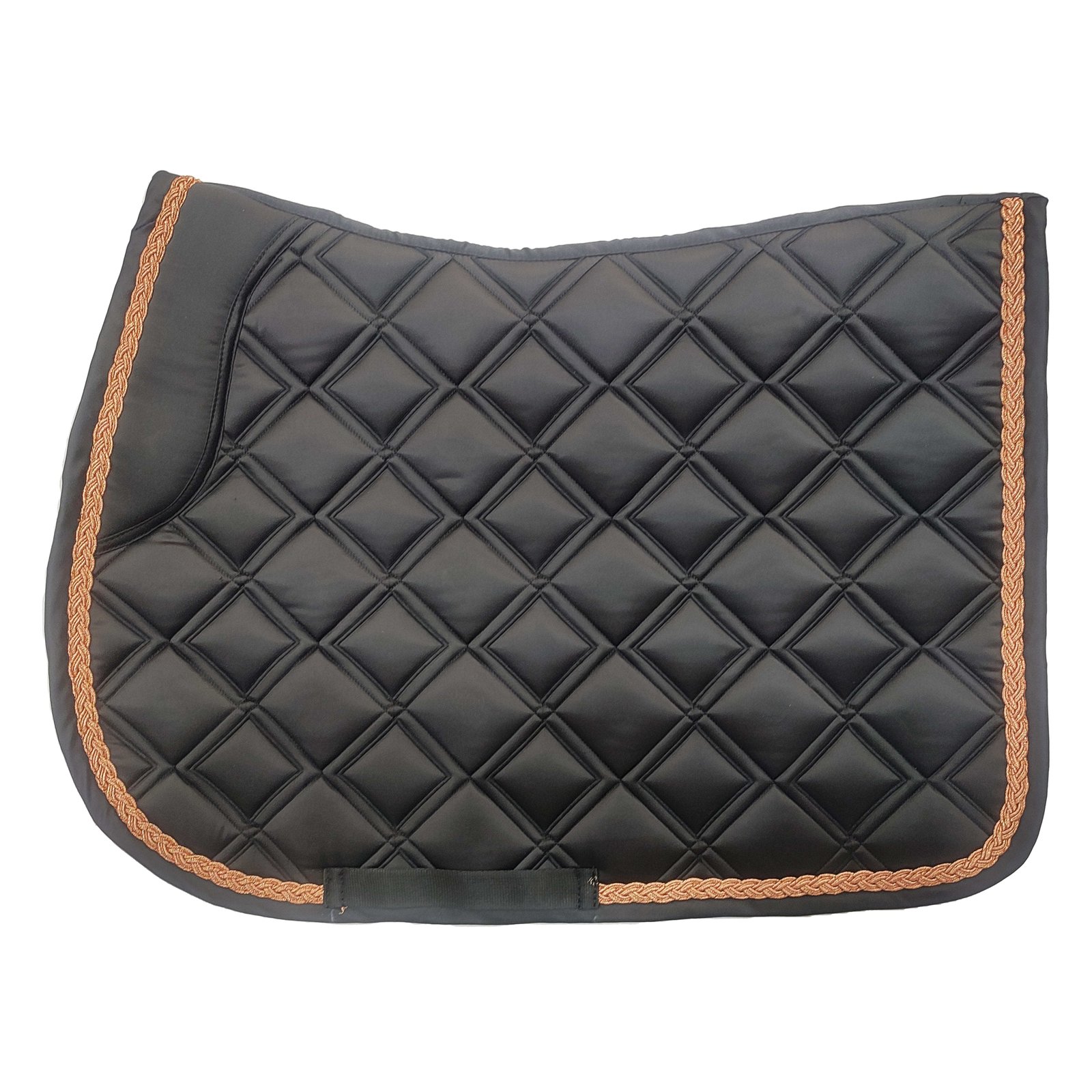 Midnight Onyx Double-Diamond Saddle Pad with Copper Braid