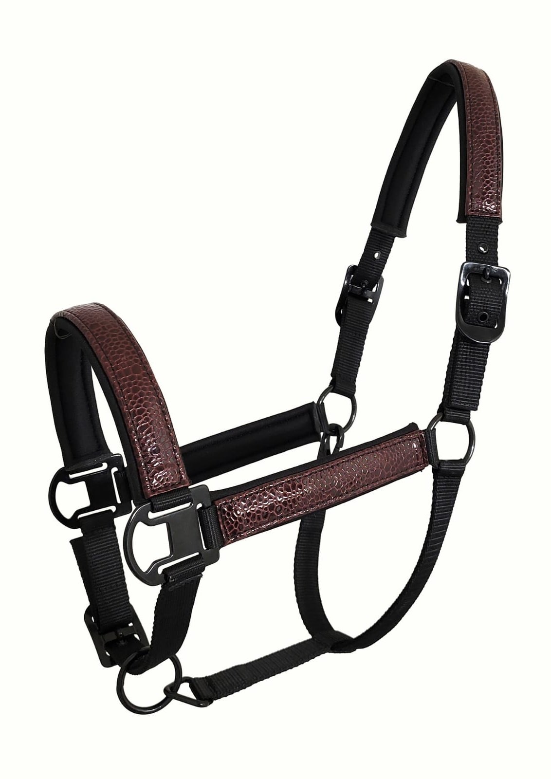 Brown Croc-Embossed Halter